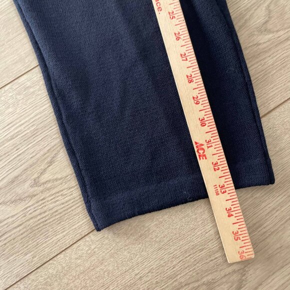 St. John Flat Front Knit Dress Pants Women's Size 14 Short Navy Blue - Picture 7 of 10